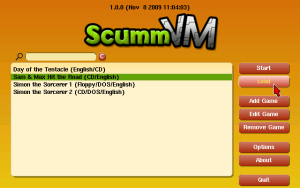 ScummVM Main Screen